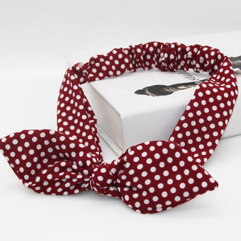 

LOVINGSHA Дизайн в горошек Женские аксессуары для волос для женщин Повязки на голову для девочки Бант Держатель для волос Веревка Женская резинка для волос Тюрбан ATC007 One Size