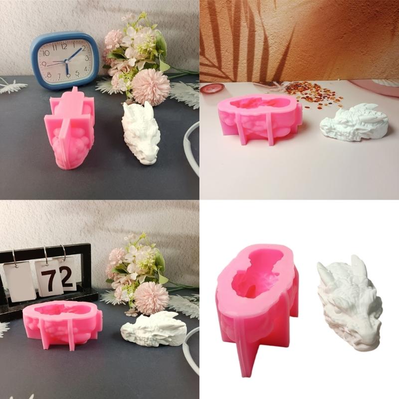 Drachenkopf Skulptur Silikonformen Epoxidharzformen für Kerzen Seifenherstellung Fondant Silikonform für Süßigkeiten Schokolade
