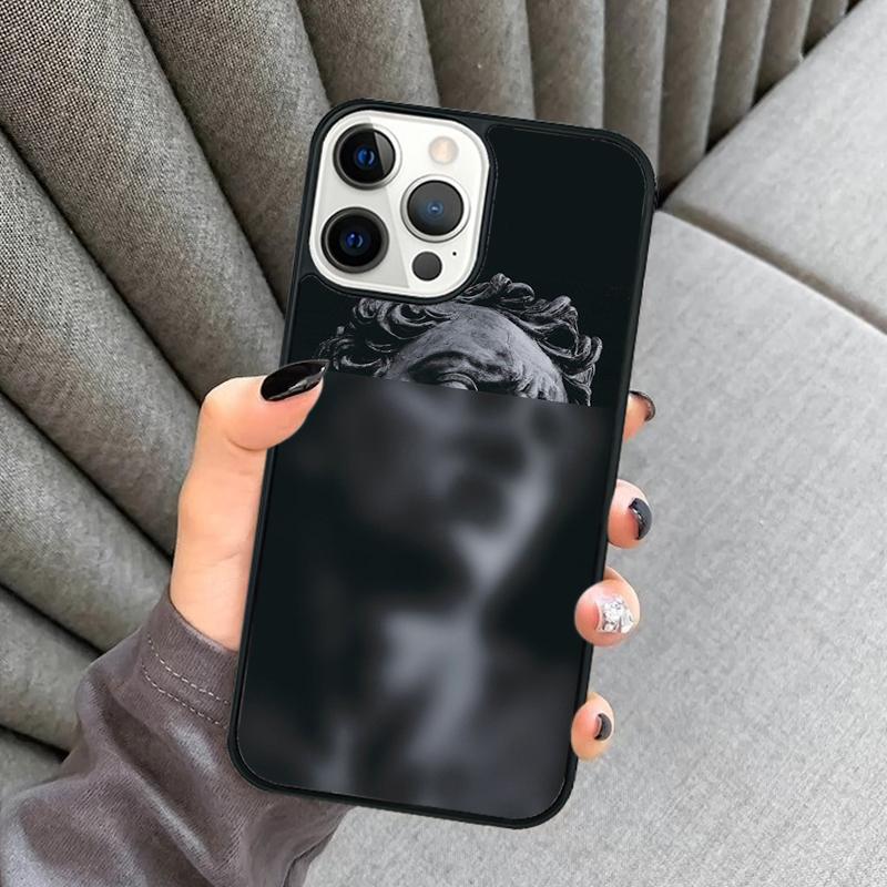 Plaster Statue Sculpture Quotes Phone Case For iPhone 17 Air 16 16e 15 13 14 Pro Max 11 12 Plus 2022 MAX Cover Coque