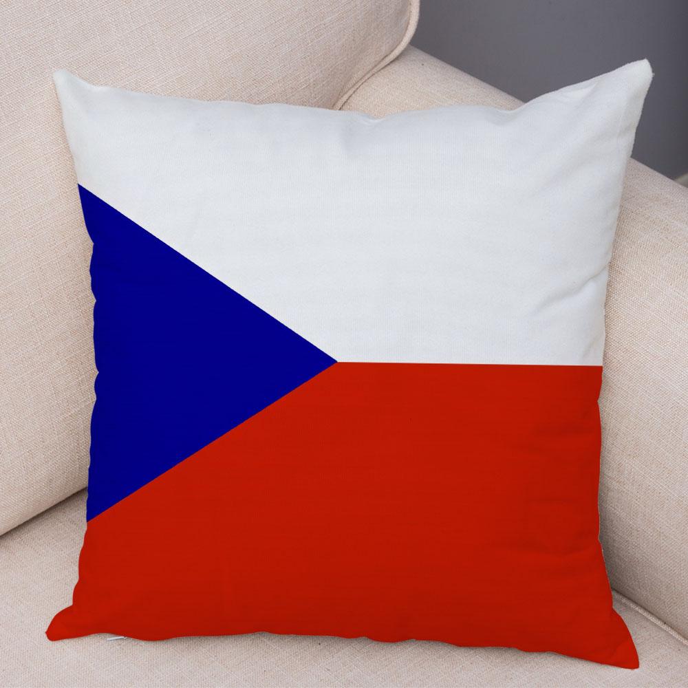 Style National Flag Cushion Cover for Sofa Home Car Decor Geometric Print Pillowcase Super Soft Plush Pillow Case Xcm