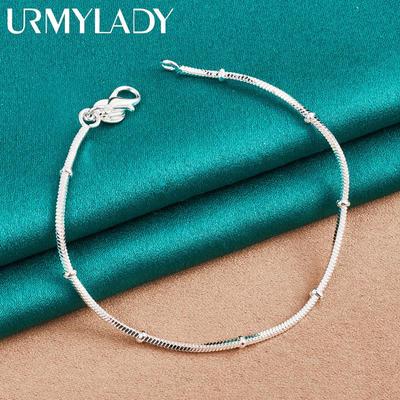 925 Sterling Silver Hadí řetízkový náramek Módní šperky 8palcový MB226
