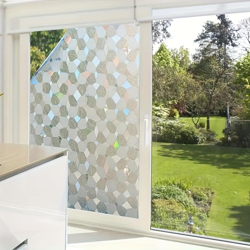 1 Roll Cuttable 3D Gemstone Window Film, Anti - Peeping, Electrostatic, UV Resistant, Detachable Opaque Sticker for Bathroom/Office/Kitchen