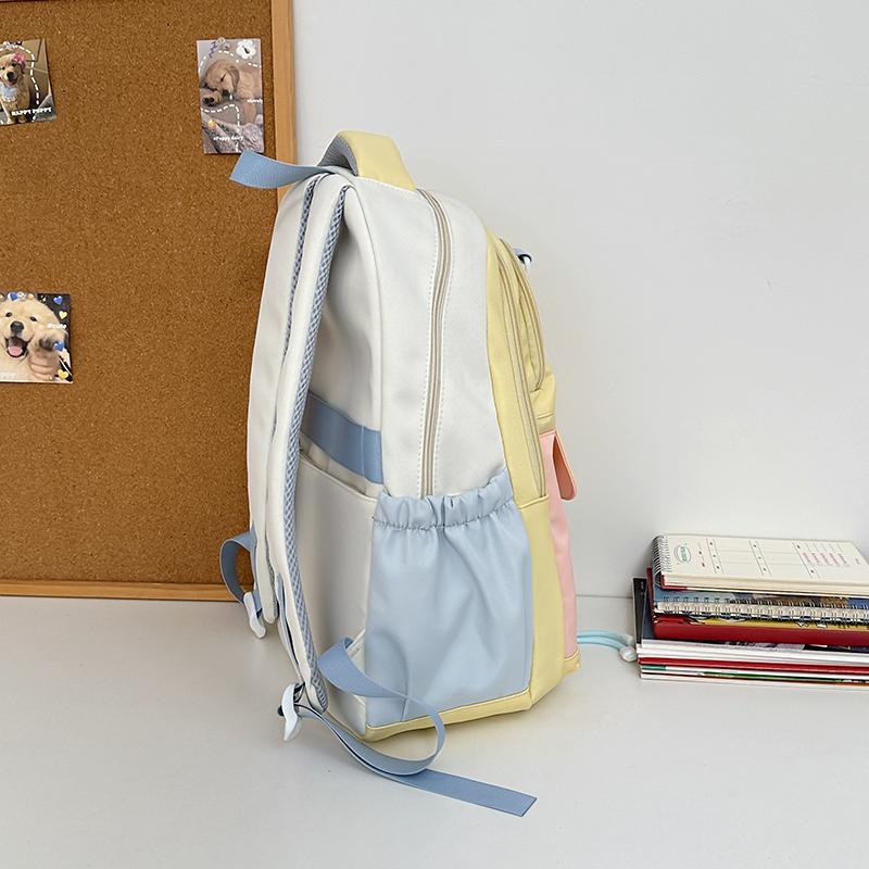 Contrast Color Student Bag Junior High School Student Backpack Women's Travel Lightweight Backpack