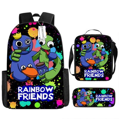 Rainbow Friends Rainbow Friends Student School Bag Digital Printed Oxford Cloth Backpack Satchel Pencil Case