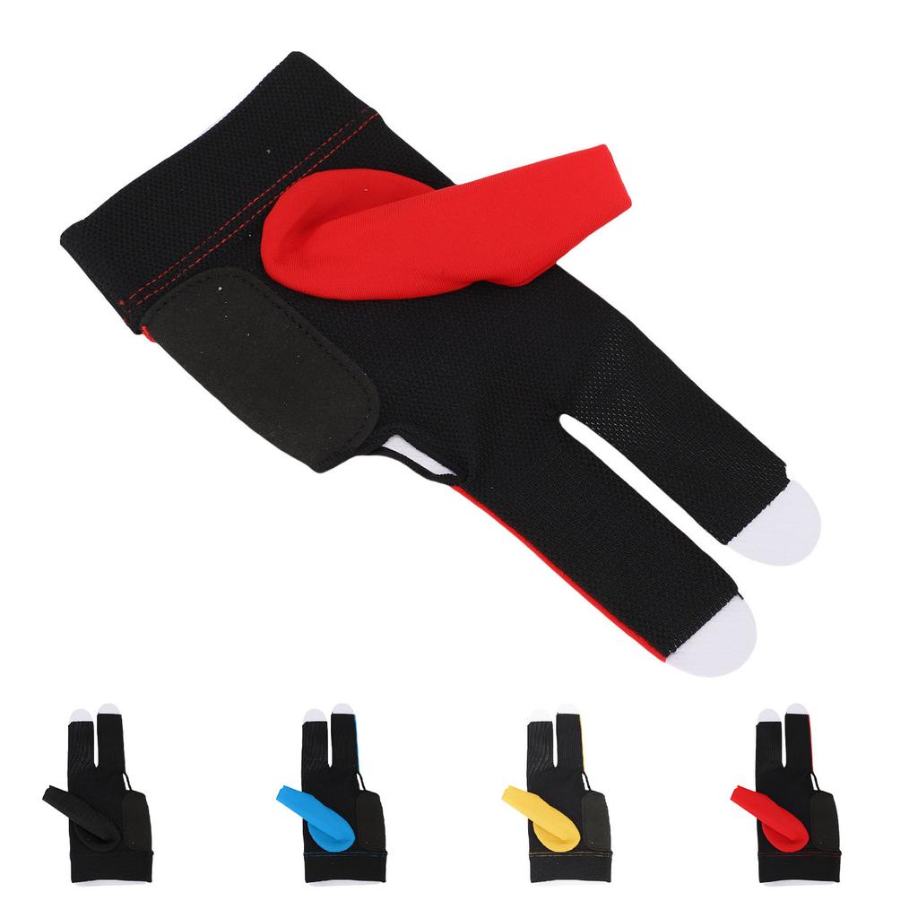 Left Hand Pool Glove 3 Finger Nylon Comfortable Elastic Universal Adjustable Billiard Pool Glove