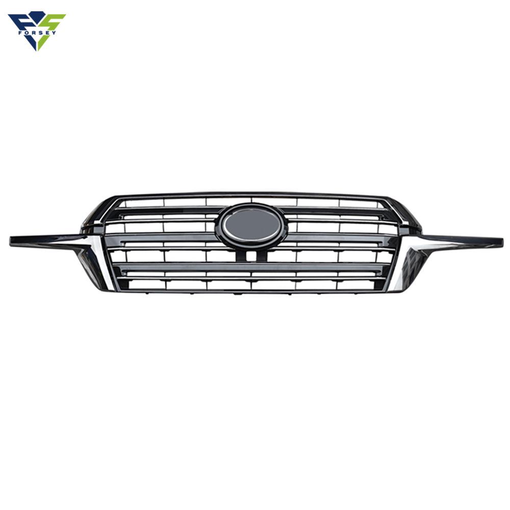 Front Bumper Chrome Grille with Side Accents for Land Cruiser LC200 2016-2020 Carton серебряный