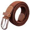 Men's Women's Canvas Plain Webbing Metal Buckle Woven Stretch Waist Belt Strap