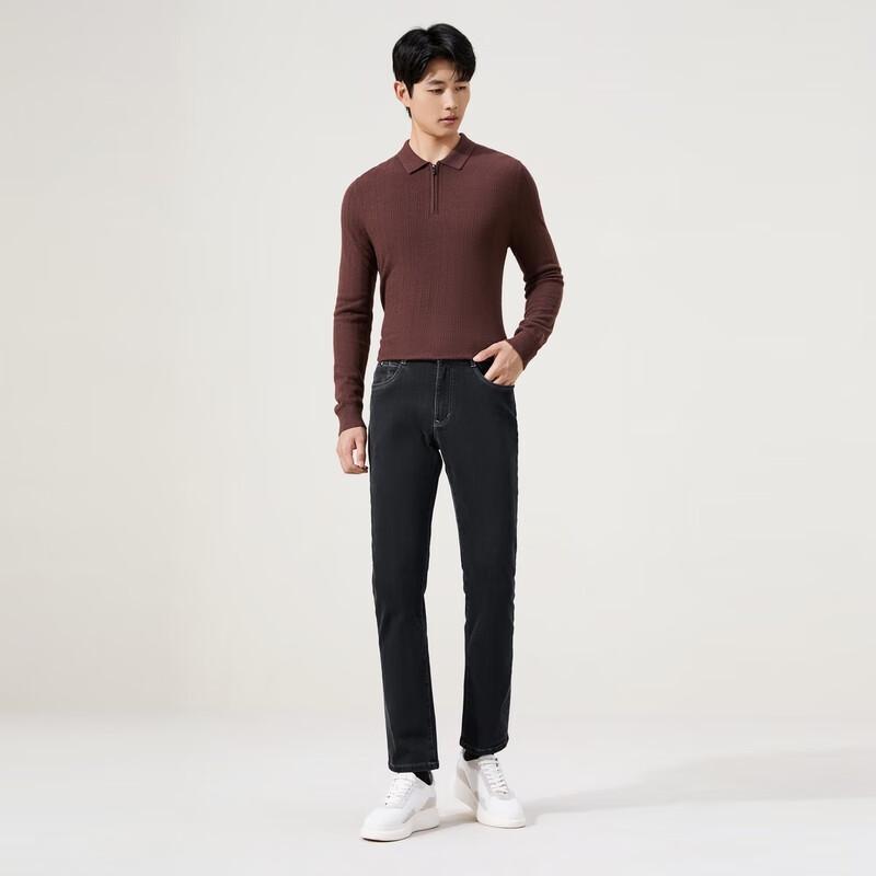 SEVEN Men's Wool Blend Fleece Lined Slim Straight Jeans