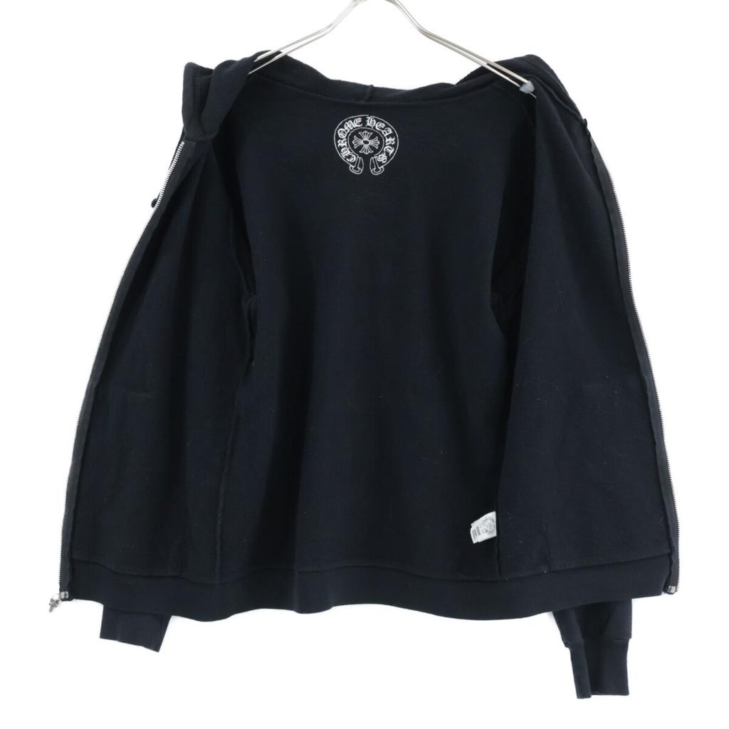 CHROME HEARTS Hufeisen Dolch Reißverschluss Hoodie Oberteile M Schwarz Gebraucht