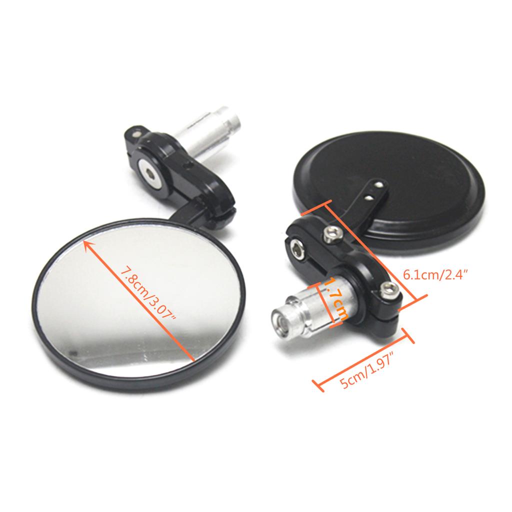 Motorcycle Handlebar Accessory Hand Rear View Side Mirrors 22mm 7/8" 1 Pair Universal