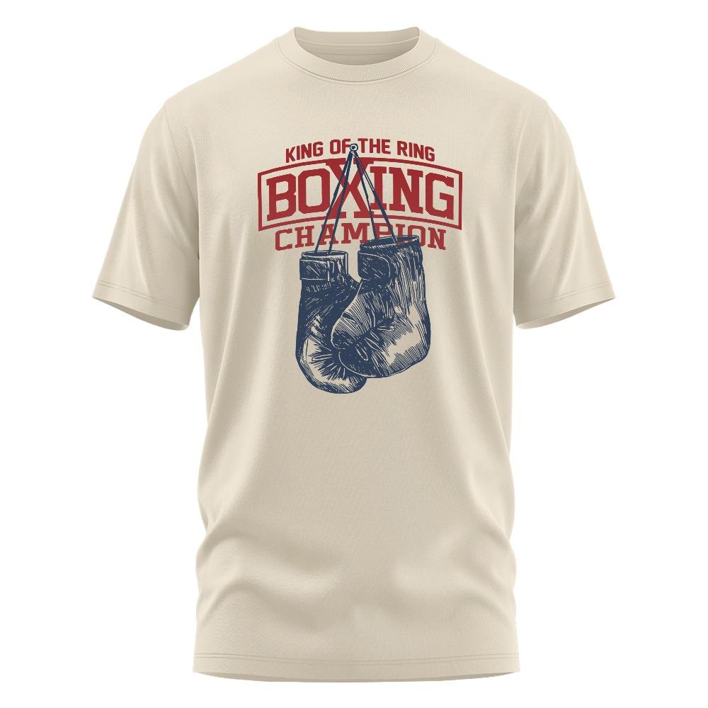 Boxing Champion King Men's and Women's Printed T Shirt Retro GYM Clothing Cotton Top Short Sleeve