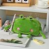Organisateur de bureau grande bouche grenouille stylo sac grande capacité pochette cosmétique étuis à crayons en peluche fermeture éclair papeterie pochette école bureau