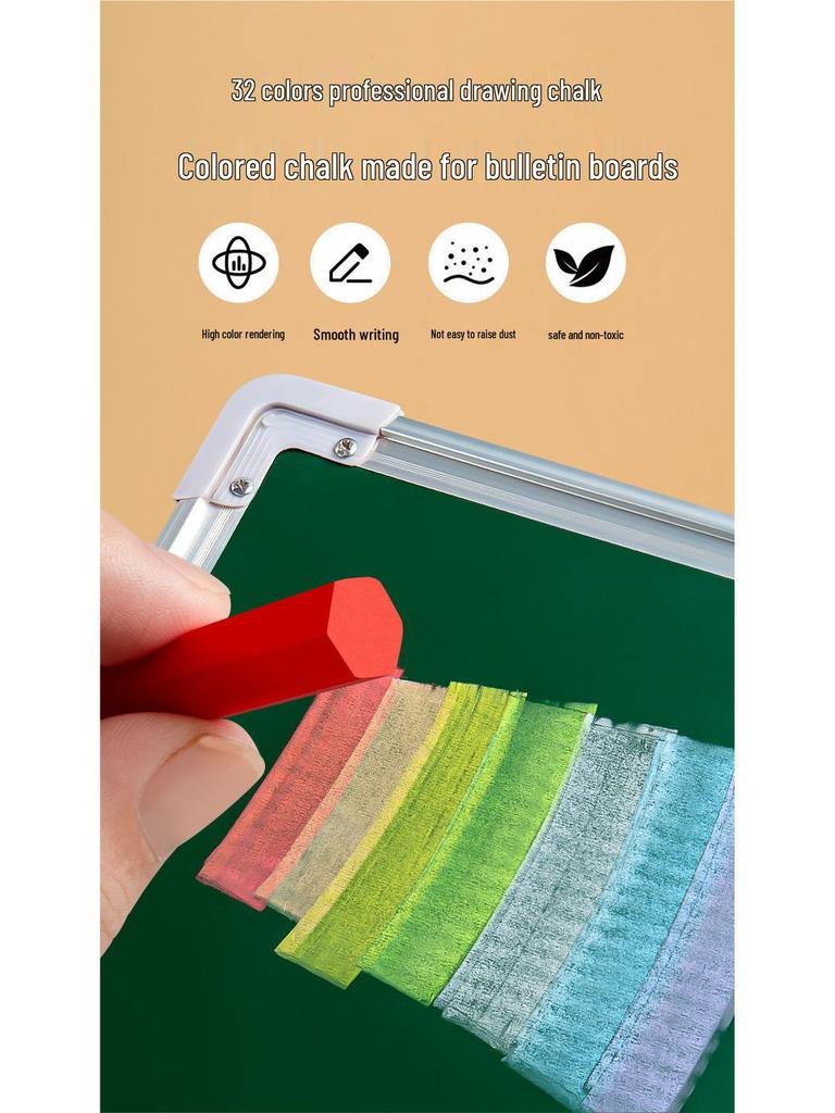 Dust-Free Bright Color Chalk for Kids - Keeps Hands Clean, Ideal for Teachers and Home Use.