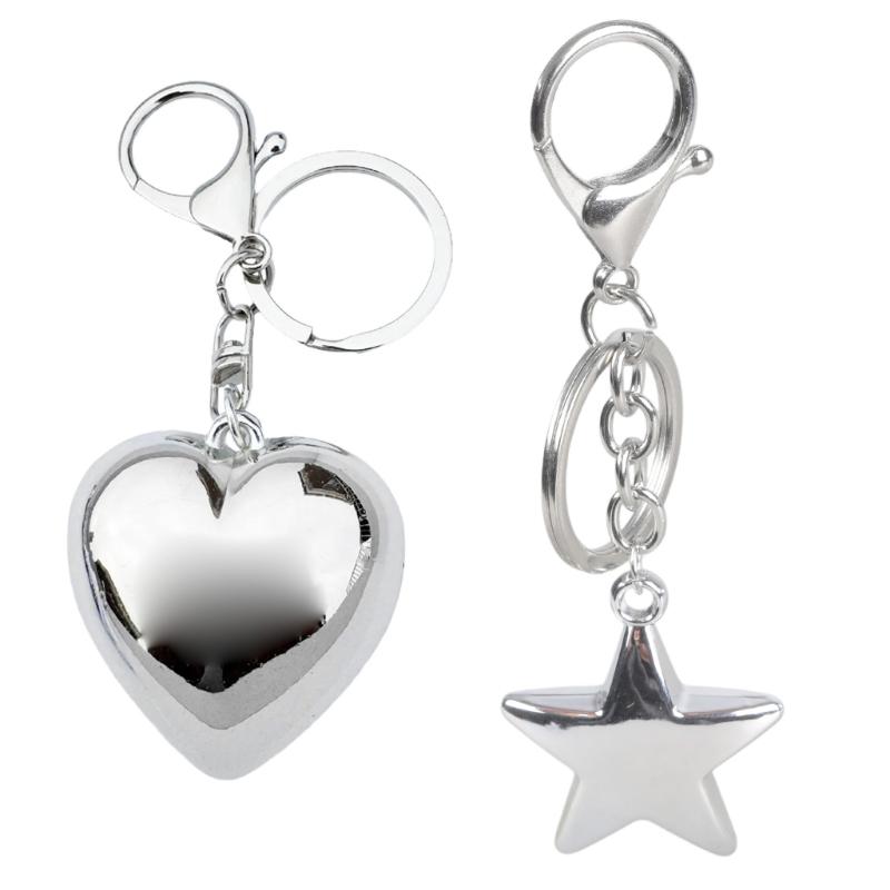 Cute Heart/Star Pendant Pendant Keychain Stylish Keyring for Women Girls Bag Charm Elegant Purse Backpack Accessory