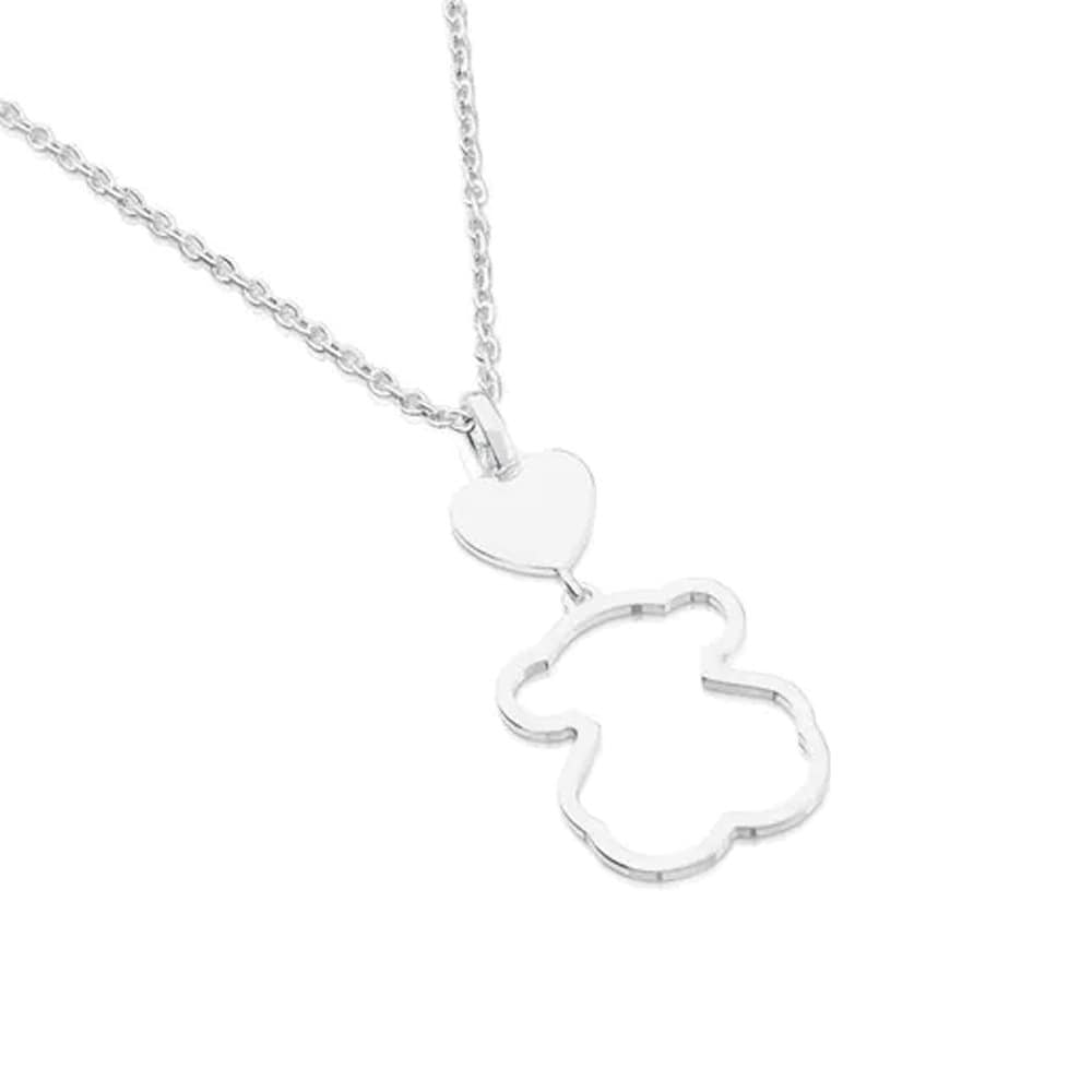 New Silhouette Bear Motif Silver Necklace/612494510