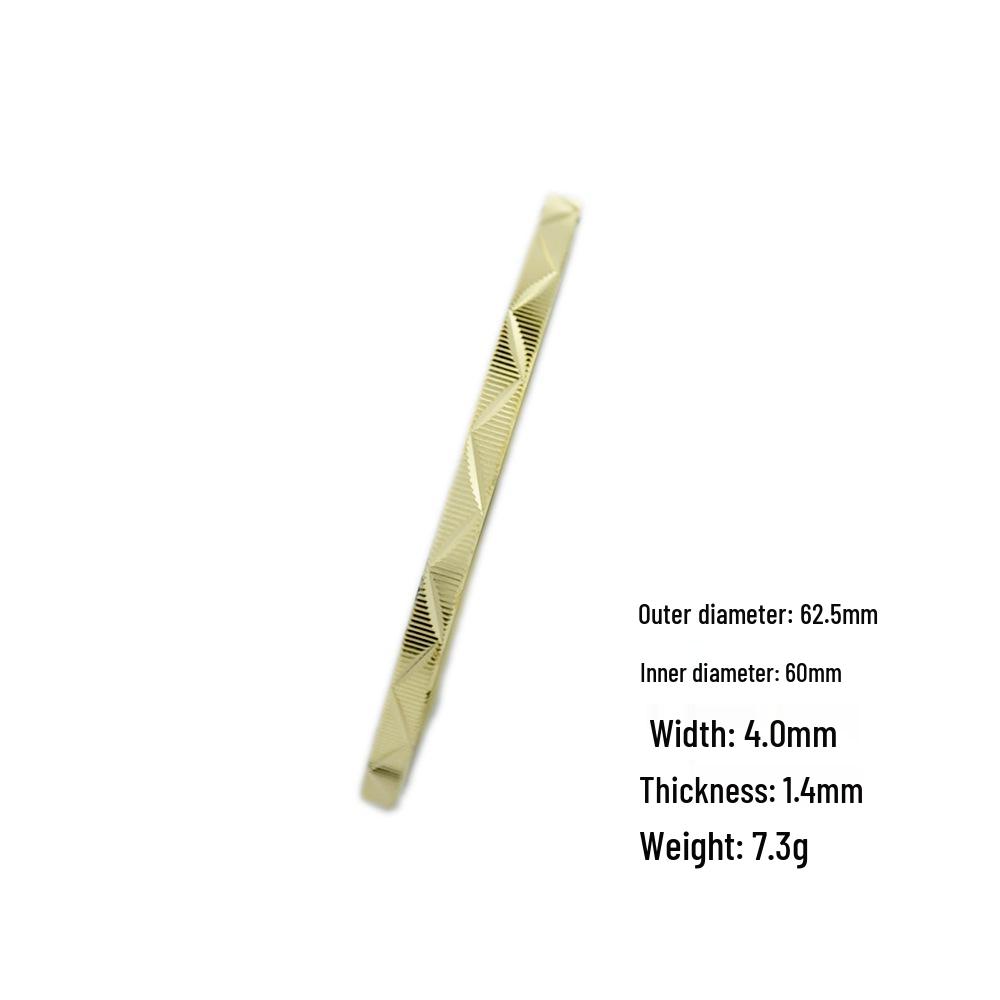 2023 Premium Luxury Frosted Brass Coil Bracelet with Engraved Ring