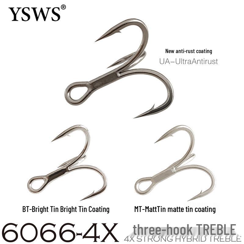 

Hiking & Water Play BT663: Quadruple-Strength K Three-Hook Catfish Lure, Matte Tin, 6066-4X-NP, Rustproof. Matte Tin 8