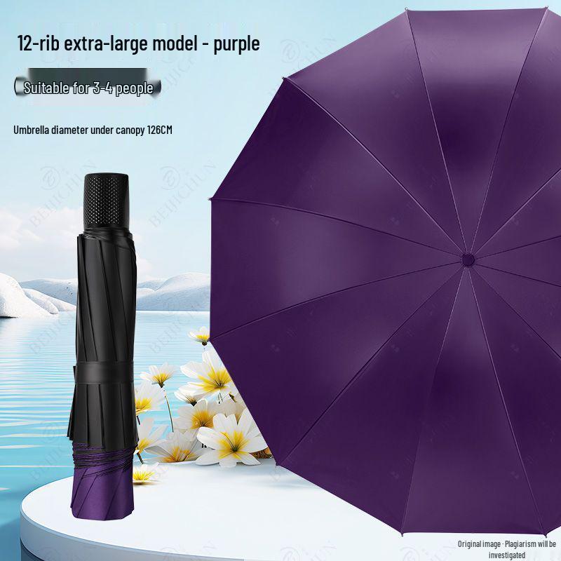 Extra Large, Thick, Reinforced Windproof Umbrella with Long Handle and Stylish Logo Print