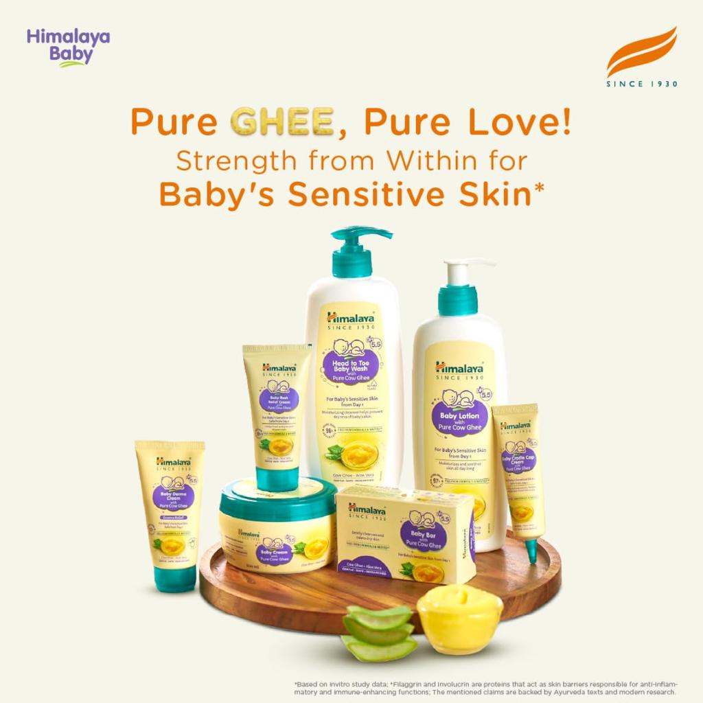 Himalaya Head To Toe Baby Wash With Pure Cow Ghee 400ml | Gentle pH5.5 Cleanser | Soap Free | Safe For Newborns | For Baby’s Sensitive Skin