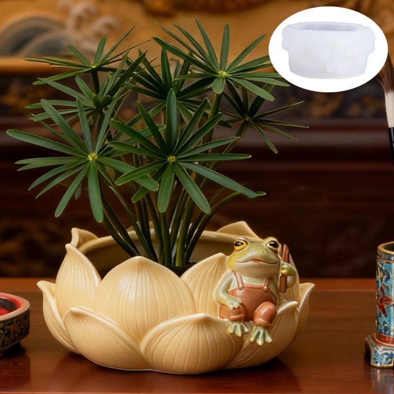 Creative Flower Silicone Mold for Handmade Flower Pot Jewelry Holder and Candle Stand Planter Mould