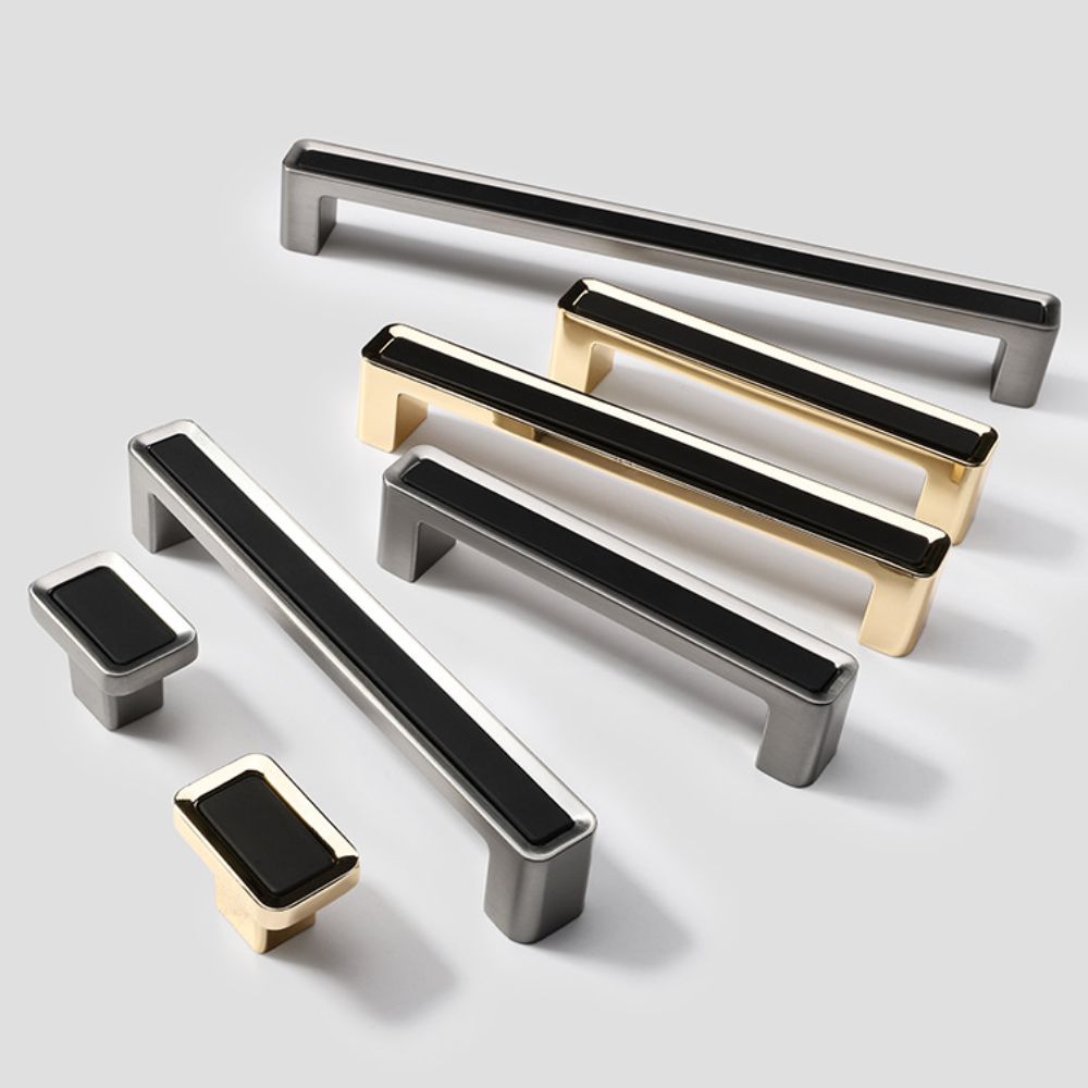 Zinc Zinc Zinc Alloy Zinc Zinc Zinc Alloy Drawer Handle Square Single Hole Black Gold Handle Cabinet Doors