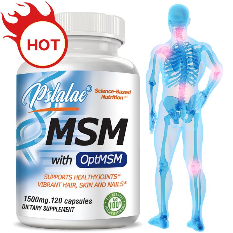 Pslalae contains MSM supplements to support joint health, boost the immune system, has antioxidant properties, and is non-GMO.
