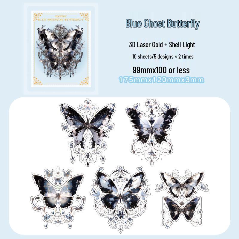 Zaomo Iridescent 3D Gold Foil Butterfly Stickers - Aesthetic DIY Journal Decoration