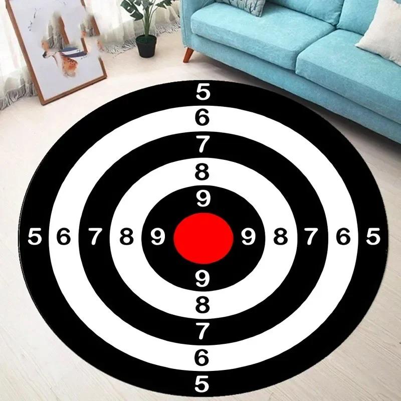 Dartboard Pattern Round Non-slip Rug  Bullseye Round Rug  Youth Bedroom and Living Room Chair Cushion Stylish Home Decor Rug