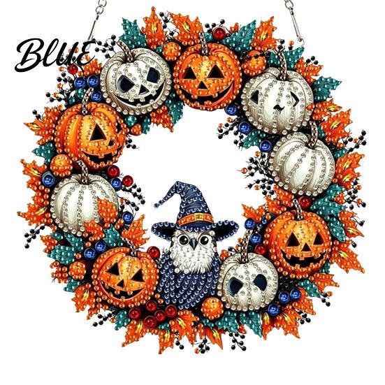Elegant Holiday Ornament Fall Pumpkin Sunflower Wreath Hanging Decor Acrylic Hand Painted Unique Festive Decor Window Ornament Thanksgiving