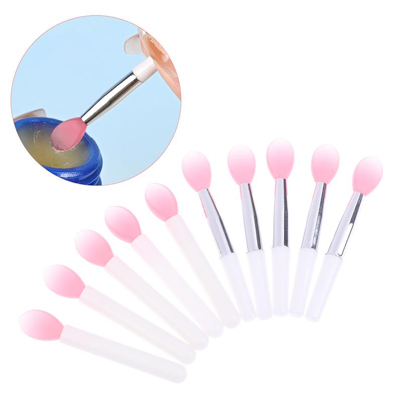 5Pcs Mini Silicone Sequins Apply Soft Head Eye Shadow Color Glaze Lip Film Portable Mini Lipstick Brush
