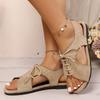 Fashion Cross Lace Up Flat Heel Sandals Women Summer Lightweight Open Toe Casual Sandles Woman 2025 Non Slip Gladiator Sandalias Mujer