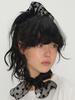 Eireve Polka Dot Organza Scrunchie (Black)