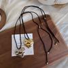 Design Exaggerated Heart-shaped Pendant Adjustable Long Rope Necklace for Women