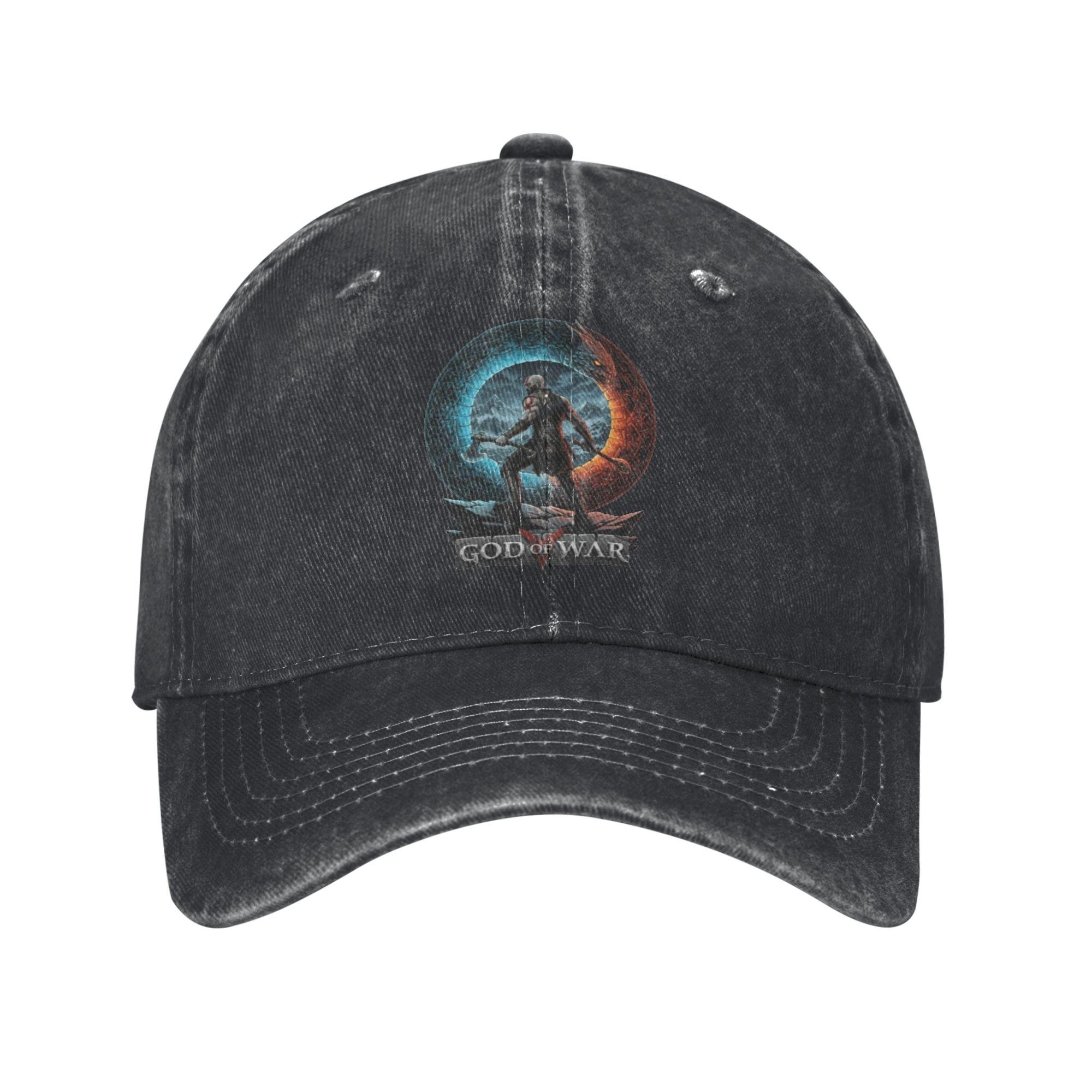 

Classic Gaming Kratos God of War Baseball Caps Unisex Style Distressed Washed Headwear Outdoor Running Adjustable Fit Caps Hat One Size
