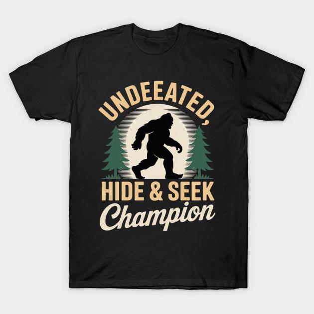 

Men Black Print T-shirt Bigfoot Hide And Seek Champion Sasquatch Stuff Men No-Cut Transfer Paper Print Cotton Tshirt 4XL чорний