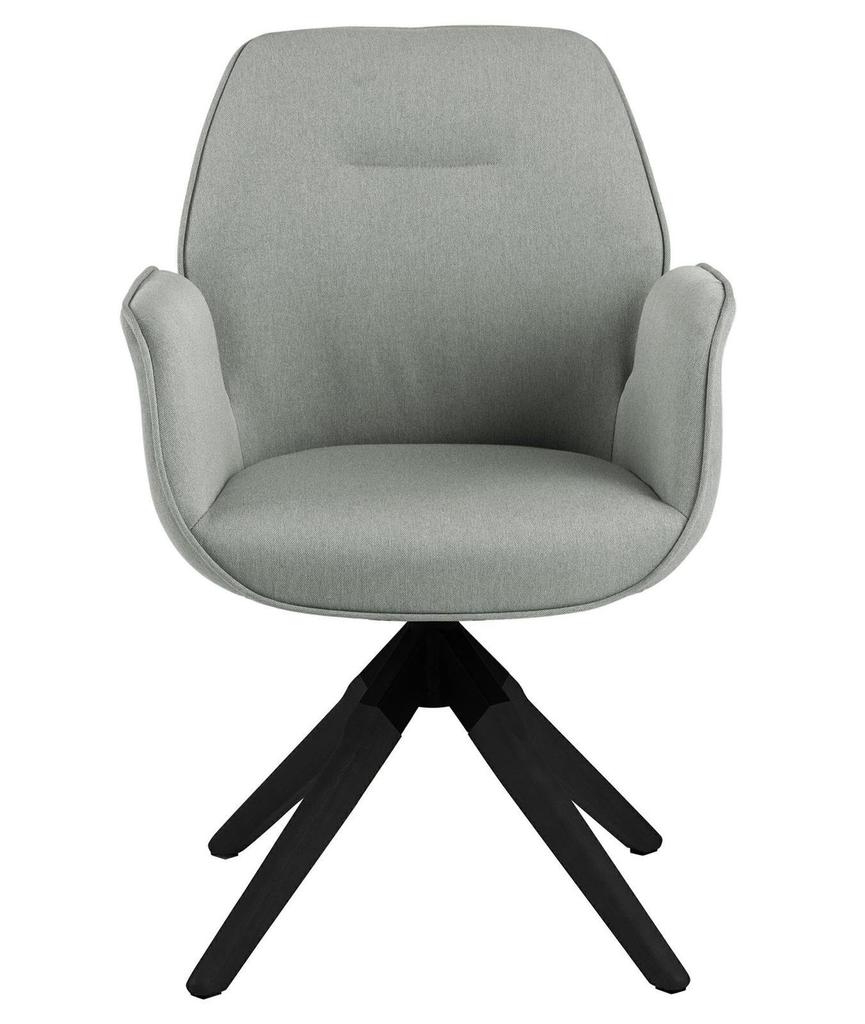 Aura SWIVEL CHAIR light gray UPHOLSTERED wooden legs