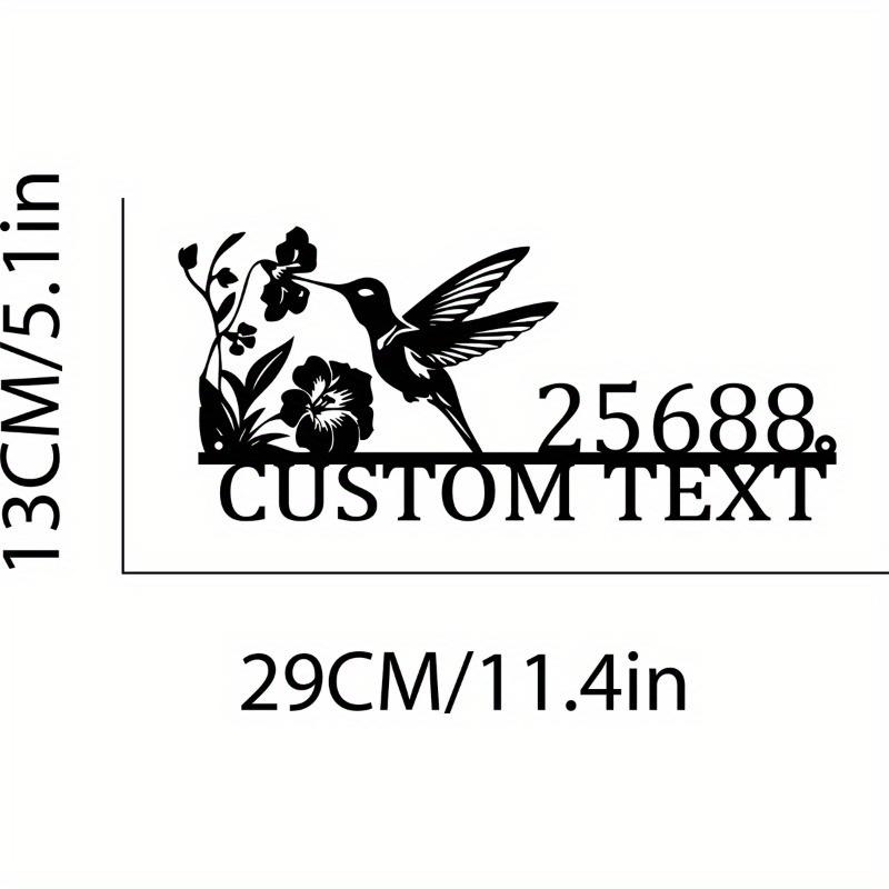 Custom Hummingbird Metal House Number Sign - Personalized Address Plaque, Cute Decorative Gift.