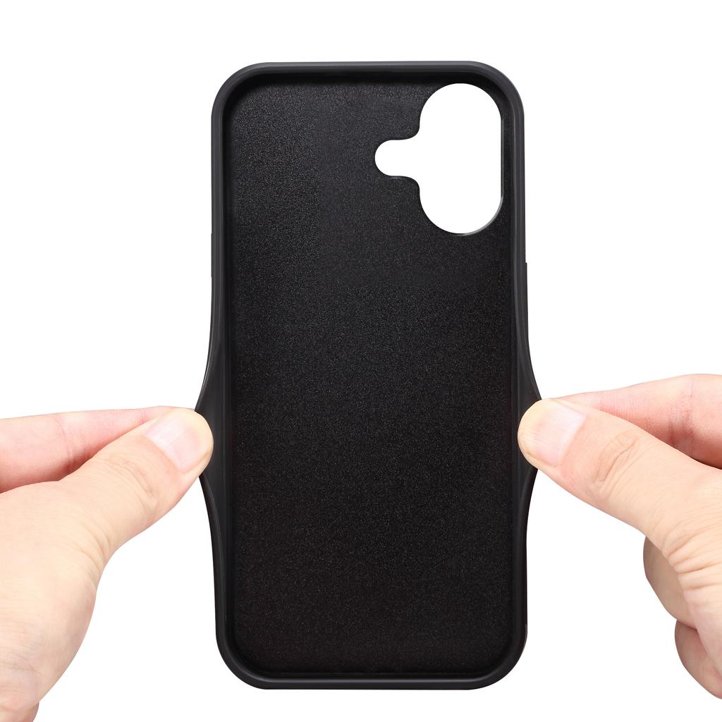 DENIOR For iPhone 17 Case Elastic Card Holder PU Leather+TPU+PC Phone Cover