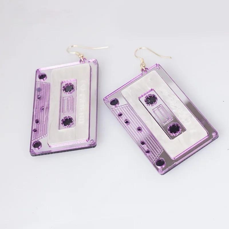 

Модный бренд Акриловые серьги-подвески из ленты для женщин Сплав цинка Pendientes Длинные серьги-капли Аксессуары для вечеринок для девочек фиолетовый