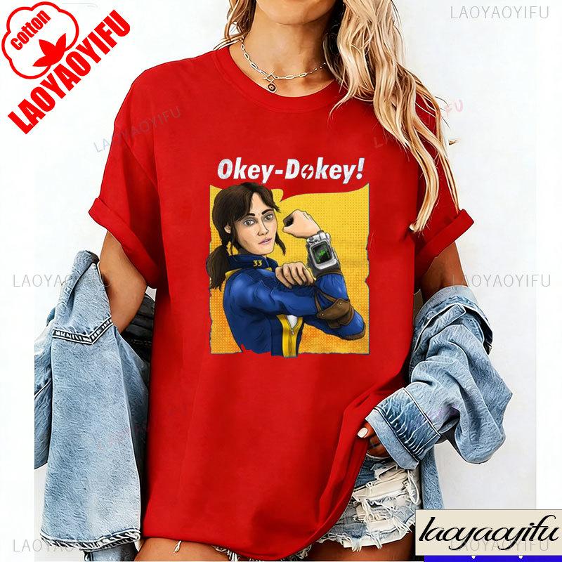 Okey Dokey TShirt Shirts for Women Vintage Clothes Harajuku TV Drama Fans Graphic T Shirts Y2k Top Cotton Tees 2026 New Shirts