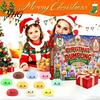 24 Days Countdown Box Christmas Cartoon Dumpling Gift Box, Xmas Advent Calendar with Stress Steamed Bun Toy Relief Squeeze Toys,