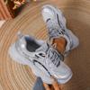 Four Seasons new breathable mesh thick sole inner height increase small sports leisure silver dad shoes