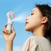 Portable Handheld Fan with Mist Spray Cooling, Rechargeable USB Pocket Size, White, Set of 2