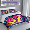 3PC Custom Name Colorful Graffiti Art Bedding Set Printed  Bedding Set Duvet Cover Closure Includes 1 Duvet Cover & 205 Pillowcases for Bedroom