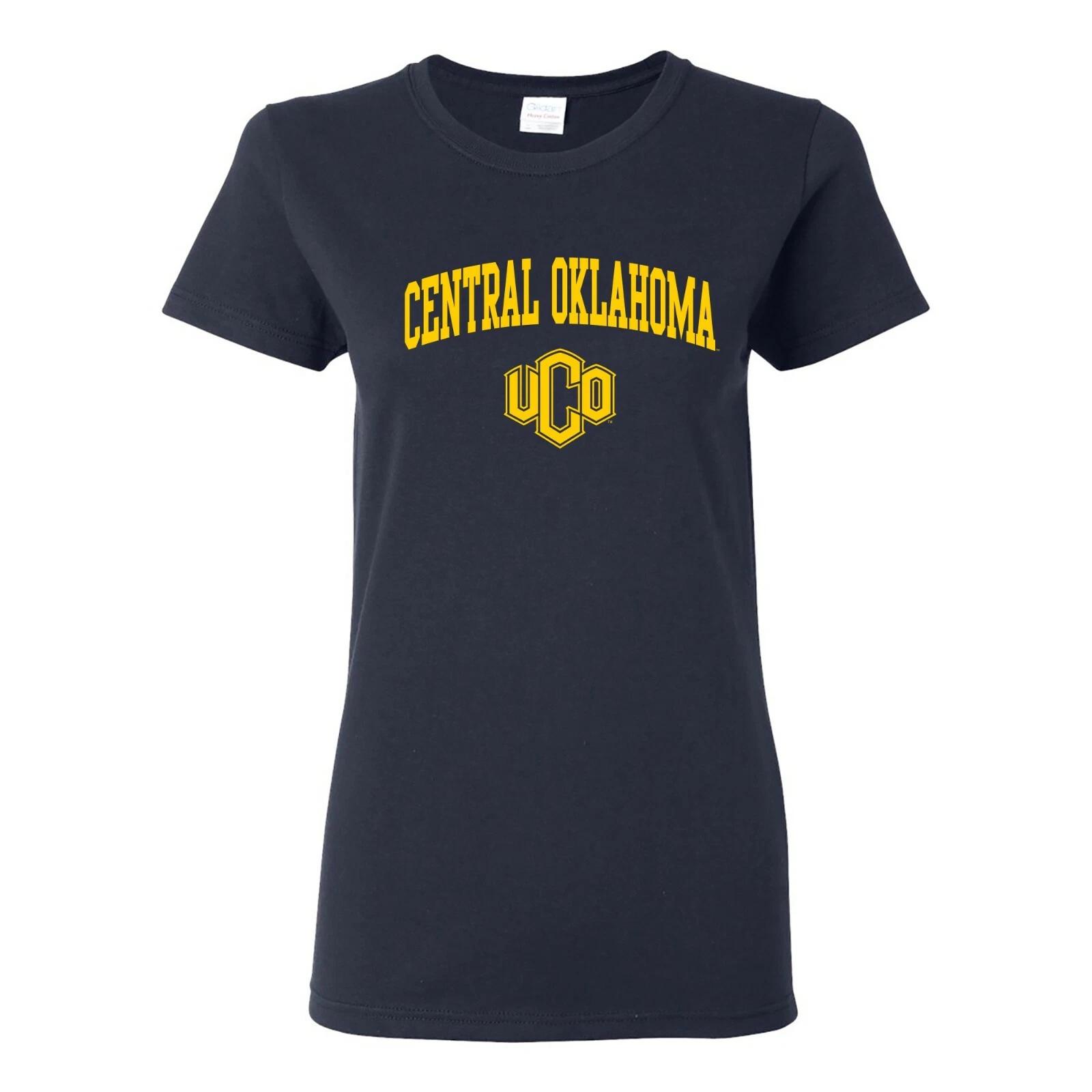 Central Oklahoma Bronchos Arch Logo Womens T-Shirt - Navy M