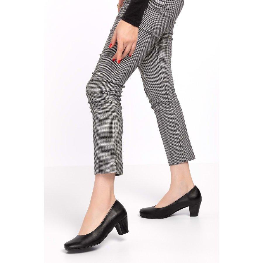 Women's Genuine Leather Block Heel Classic Shoes