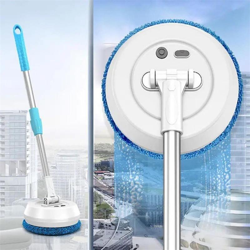 2 in 1 Automatic Wireless Electric Spin Mop Car Glass Ceiling Door Windows Floor Scrubber Machine Wet & Dry Home Cleaner