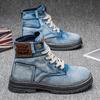 Men's High Top Denim Boots, Casual Sports Shoes, Trendy and Fashionable Men's Boots