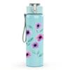 1PC Purple Wildflower Pattern 750ml Color Plastic Sports Water Bottle Leakproof Flip Straw Lid Suitable for Sports Office Home Use