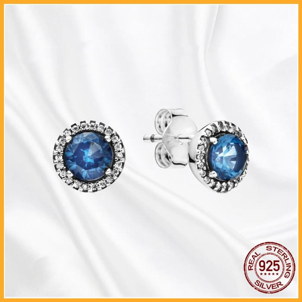 925 Silver Heart Hoop Earrings Sparkling Original Jewelry Gift for Women